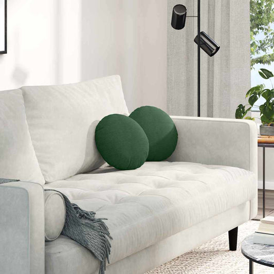 vidaXL Μαξιλάρια καθισμάτων 2 pcs Σκούρο Πράσινο Ø 30 cm