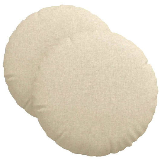 vidaXL Μαξιλάρια καθισμάτων 2 pcs Κρεμ Ø40 x 13 εκ ύφασμα