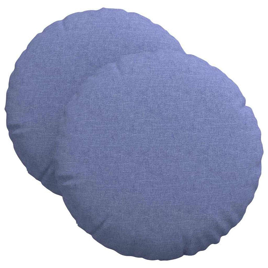 vidaXL Μαξιλάρια καθισμάτων 2 pcs Μπλε τζην Ø40 x 13 εκ ύφασμα