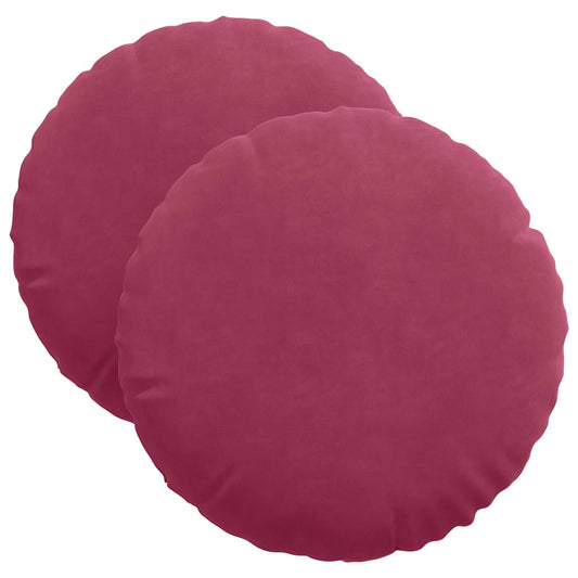 vidaXL Μαξιλάρια καθισμάτων 2 pcs Κόκκινο Ø 40 x 13 εκ. Βελούδο