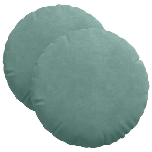 vidaXL Μαξιλάρια καθισμάτων 2 pcs Θαλασσί Ø 40 x 13 εκ. Βελούδο