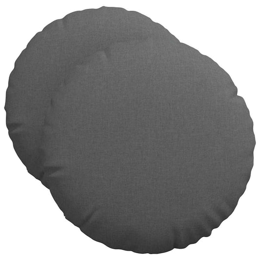 vidaXL Μαξιλάρια καθισμάτων 2 pcs Σκούρο Γκρι Ø50 x 19 εκ ύφασμα