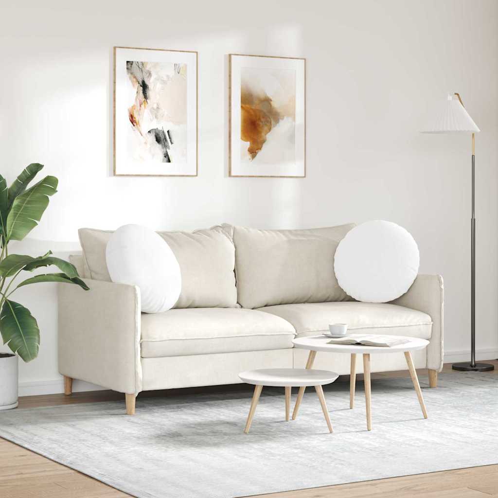 vidaXL Μαξιλάρια καθισμάτων 2 pcs Λευκό Ø50 x 19 εκ ύφασμα