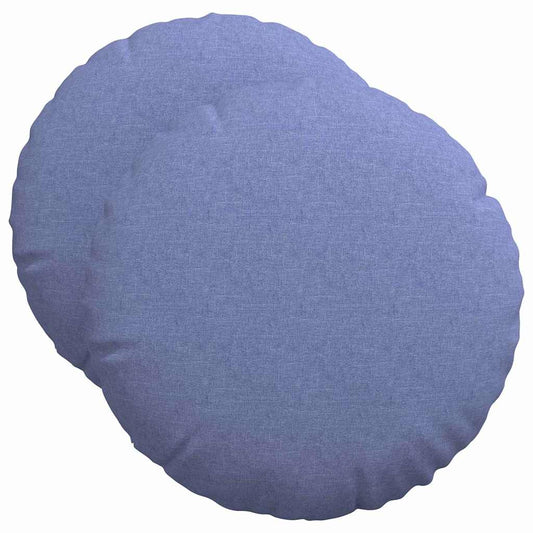 vidaXL Μαξιλάρια καθισμάτων 2 pcs Μπλε τζην Ø50 x 19 εκ ύφασμα