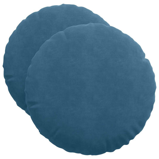vidaXL Μαξιλάρια καθισμάτων 2 pcs Μπλε Ø 40 x 13 εκ. Βελούδο