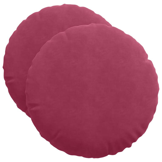 vidaXL Μαξιλάρια καθισμάτων 2 pcs Κόκκινο Ø 40 x 13 εκ. Βελούδο