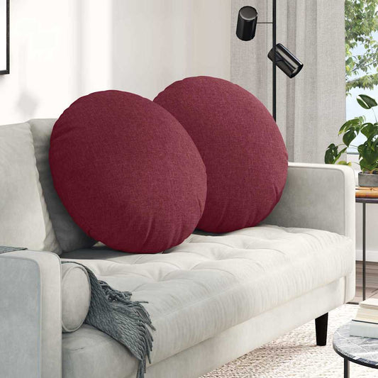 vidaXL Μαξιλάρια καθισμάτων 2 pcs Κόκκινο Ø60 x 21 εκ ύφασμα
