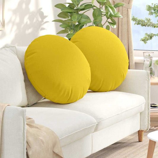 vidaXL Μαξιλάρια καθισμάτων 2 pcs Απαλό Κίτρινο Ø60 x 21 εκ ύφασμα