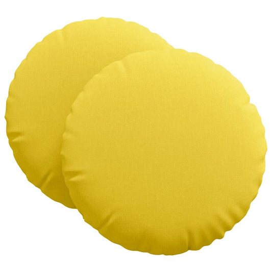vidaXL Μαξιλάρια καθισμάτων 2 pcs Απαλό Κίτρινο Ø60 x 21 εκ ύφασμα