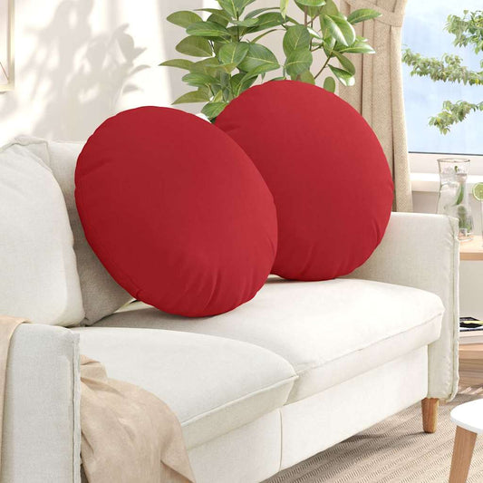 vidaXL Μαξιλάρια καθισμάτων 2 pcs Κόκκινο Ø60 x 21 εκ ύφασμα