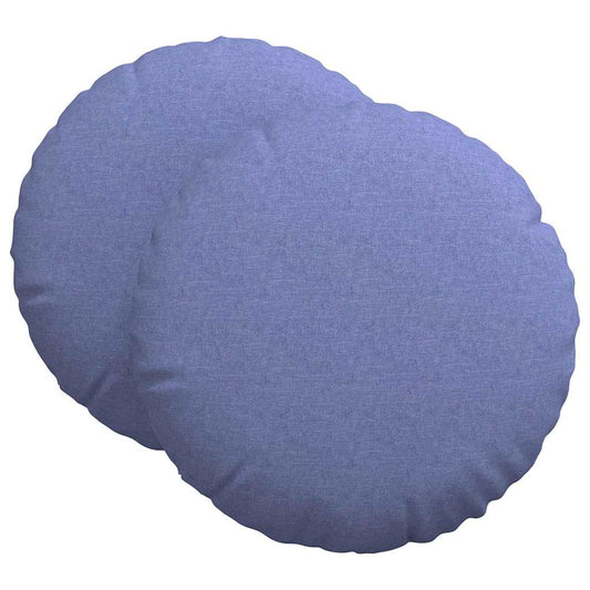 vidaXL Μαξιλάρια καθισμάτων 2 pcs Μπλε τζην Ø60 x 21 εκ ύφασμα