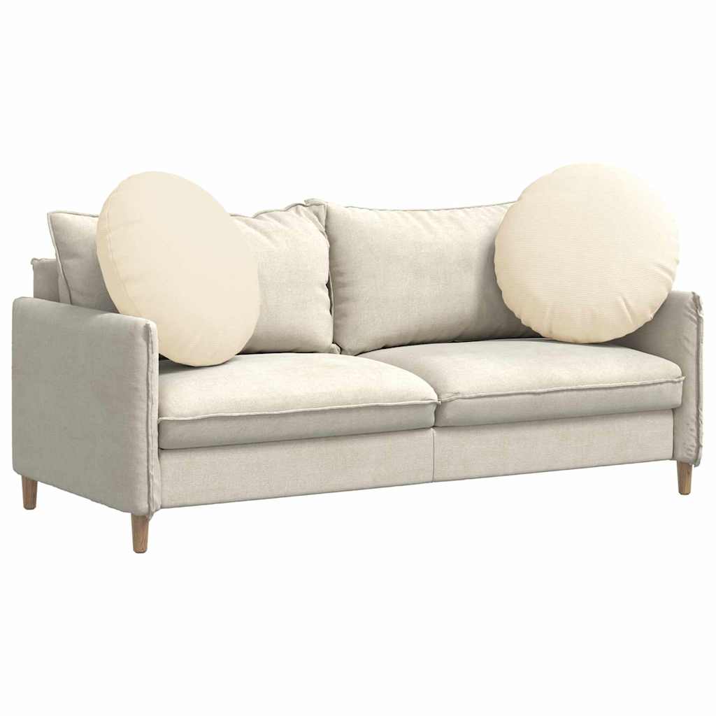 vidaXL Μαξιλάρια καθισμάτων 2 pcs Κρεμ Ø 60 cm Υφασμάτινο Κορντουρά