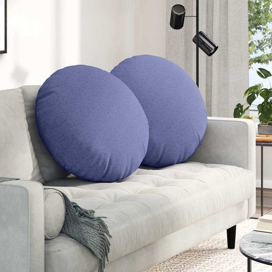 vidaXL Μαξιλάρια καθισμάτων 2 pcs Μπλε τζην Ø80 x 29 εκ ύφασμα