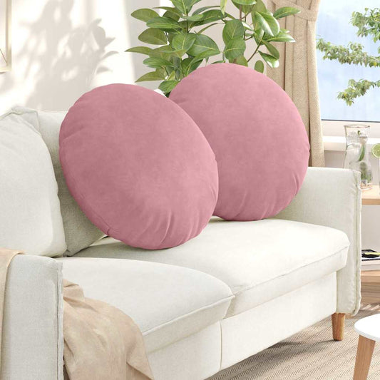 vidaXL Μαξιλάρια καθισμάτων 2 pcs Ροζ Ø80 x 29 εκ Βελούδο