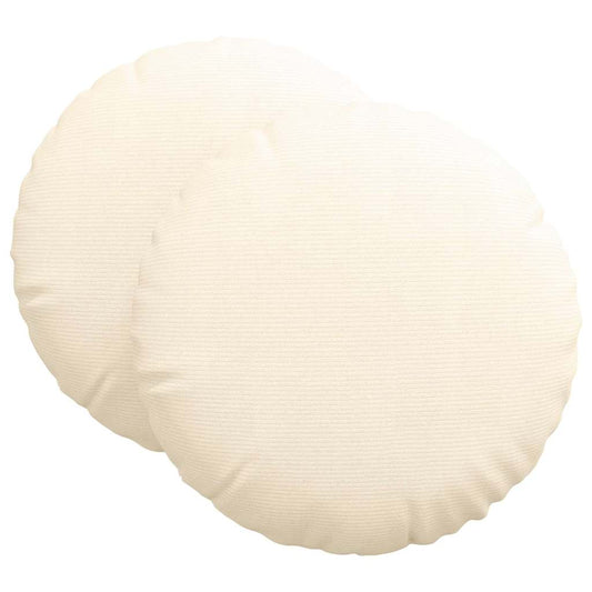 vidaXL Μαξιλάρια καθισμάτων 2 pcs Κρεμ Ø 80 cm Υφασμάτινο Κορντουρά
