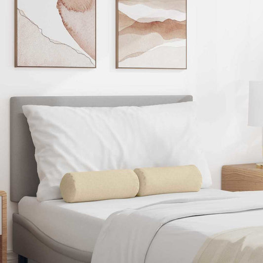 vidaXL Μαξιλάρια Στήριγμα 2 pcs Κρεμ Ø 15 x 40 εκ ύφασμα