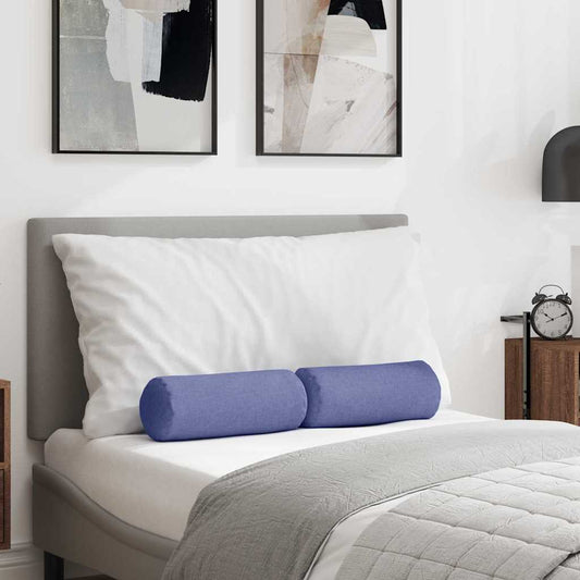 vidaXL Μαξιλάρια Στήριγμα 2 pcs Μπλε τζην Ø 15 x 40 εκ ύφασμα