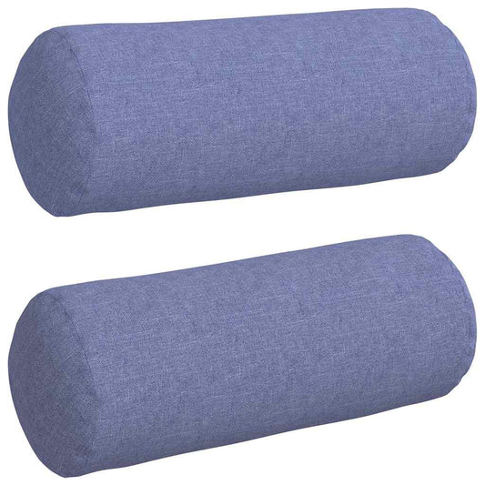 vidaXL Μαξιλάρια Στήριγμα 2 pcs Μπλε τζην Ø 15 x 40 εκ ύφασμα