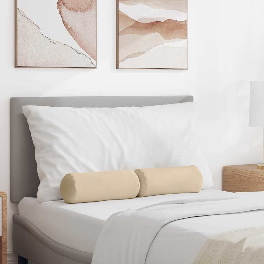 vidaXL Μαξιλάρια Στήριγμα 2 pcs Κρεμ Ø 15 x 40 εκ Ύφασμα Μικροΐνας