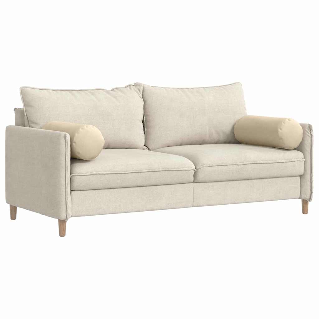 vidaXL Μαξιλάρια Στήριγμα 2 pcs Κρεμ Ø 25 x 70 cm ύφασμα