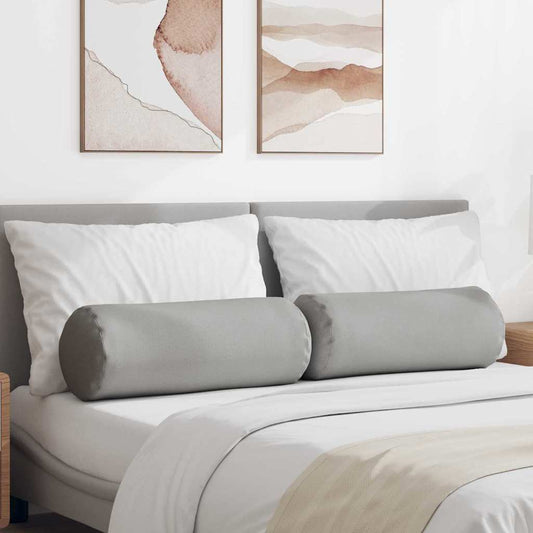 vidaXL Μαξιλάρια Στήριγμα 2 pcs Σκίουρος Γκρί Ø 25 x 70 cm ύφασμα