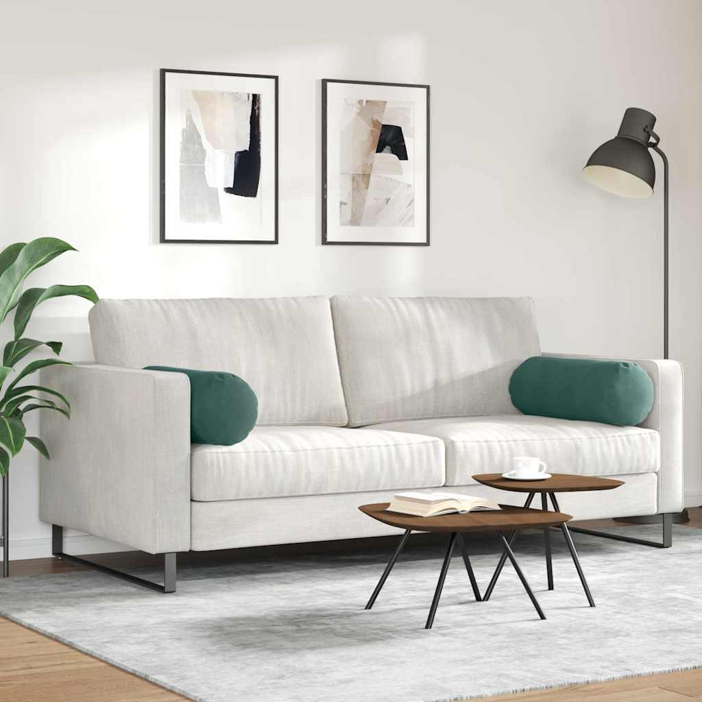 vidaXL Μαξιλάρια Στήριγμα 2 pcs Σκούρο Πράσινο Ø 25 x 70 cm