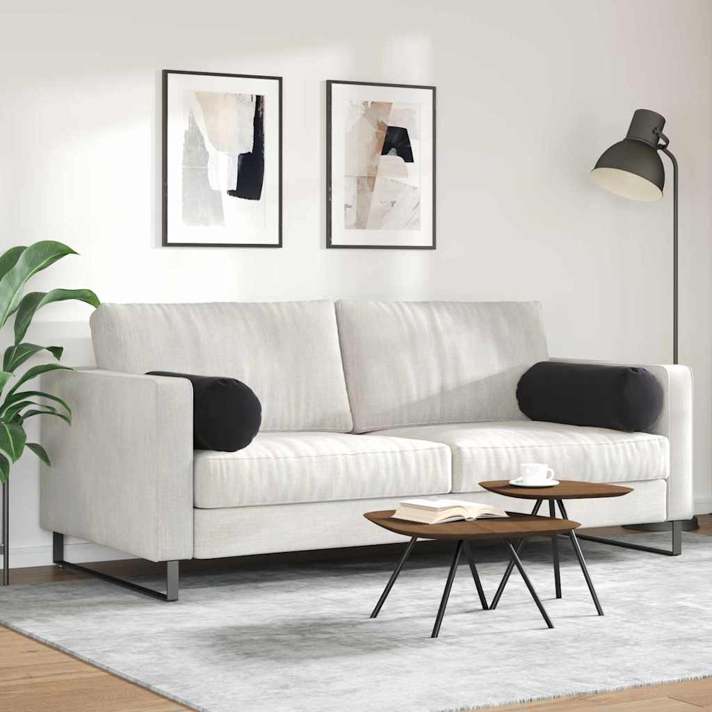 vidaXL Μαξιλάρια Στήριγμα 2 pcs Μαύρο Ø 25 x 70 cm