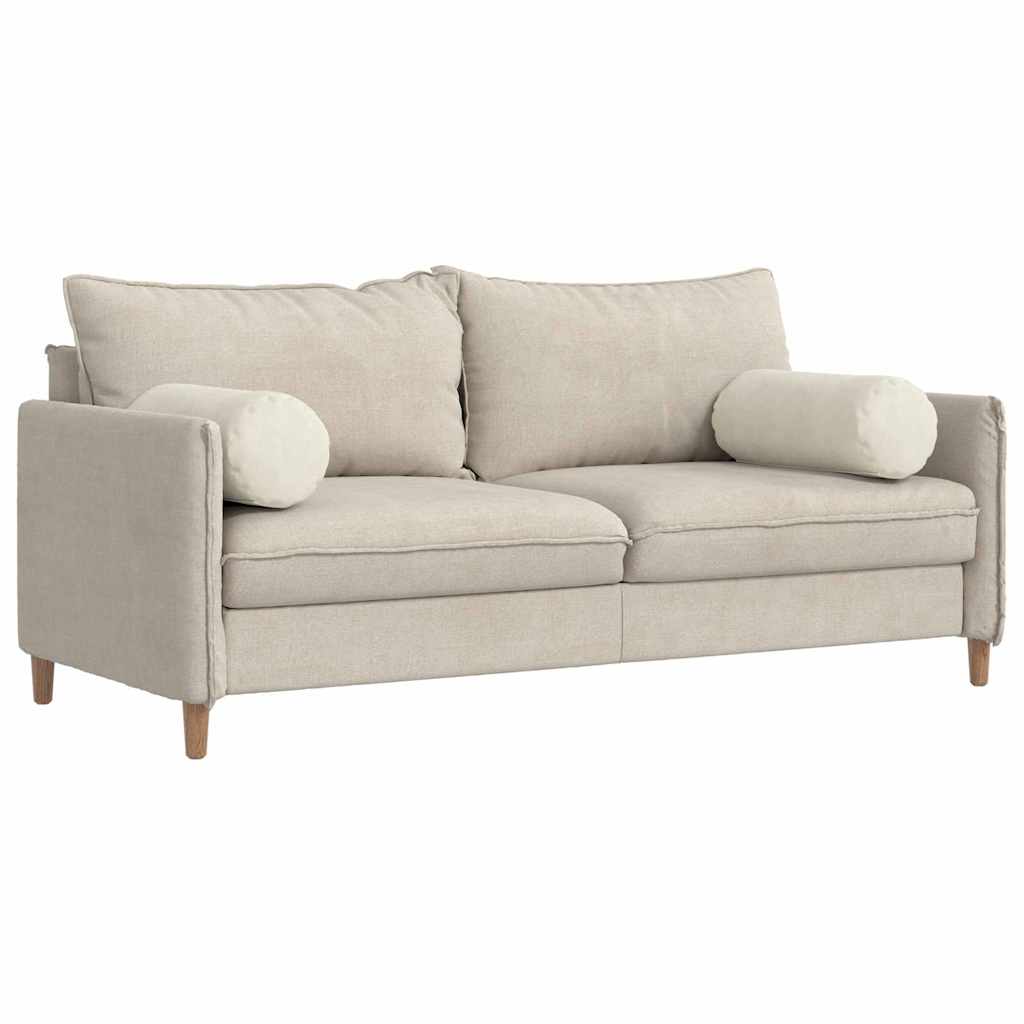 vidaXL Μαξιλάρια Στήριγμα 2 pcs Κρεμ Ø 25 x 70 cm Υφασμάτινο Κορντουρά