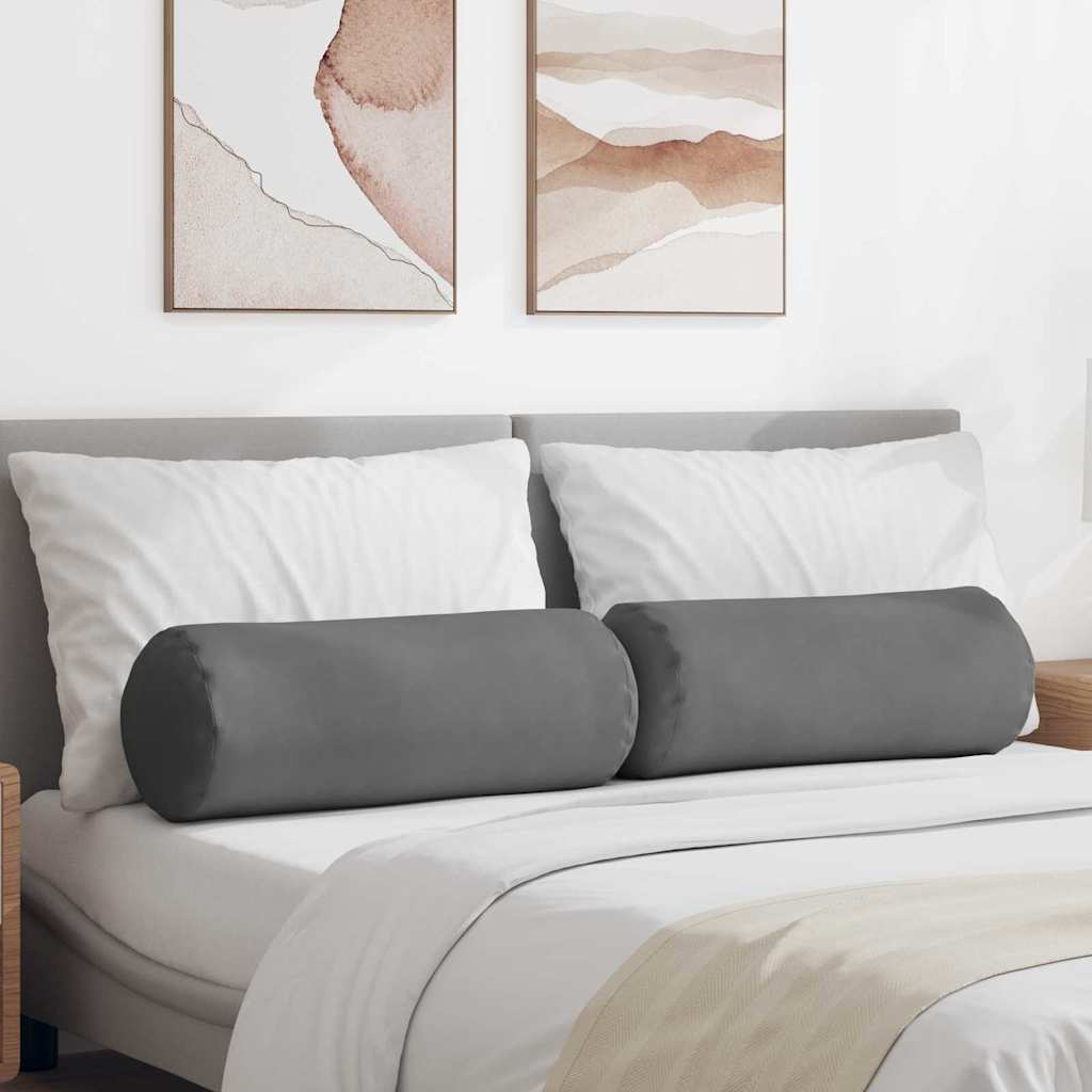 vidaXL Μαξιλάρια Στήριγμα 2 pcs Σκούρο Γκρι Ø 25 x 70 cm