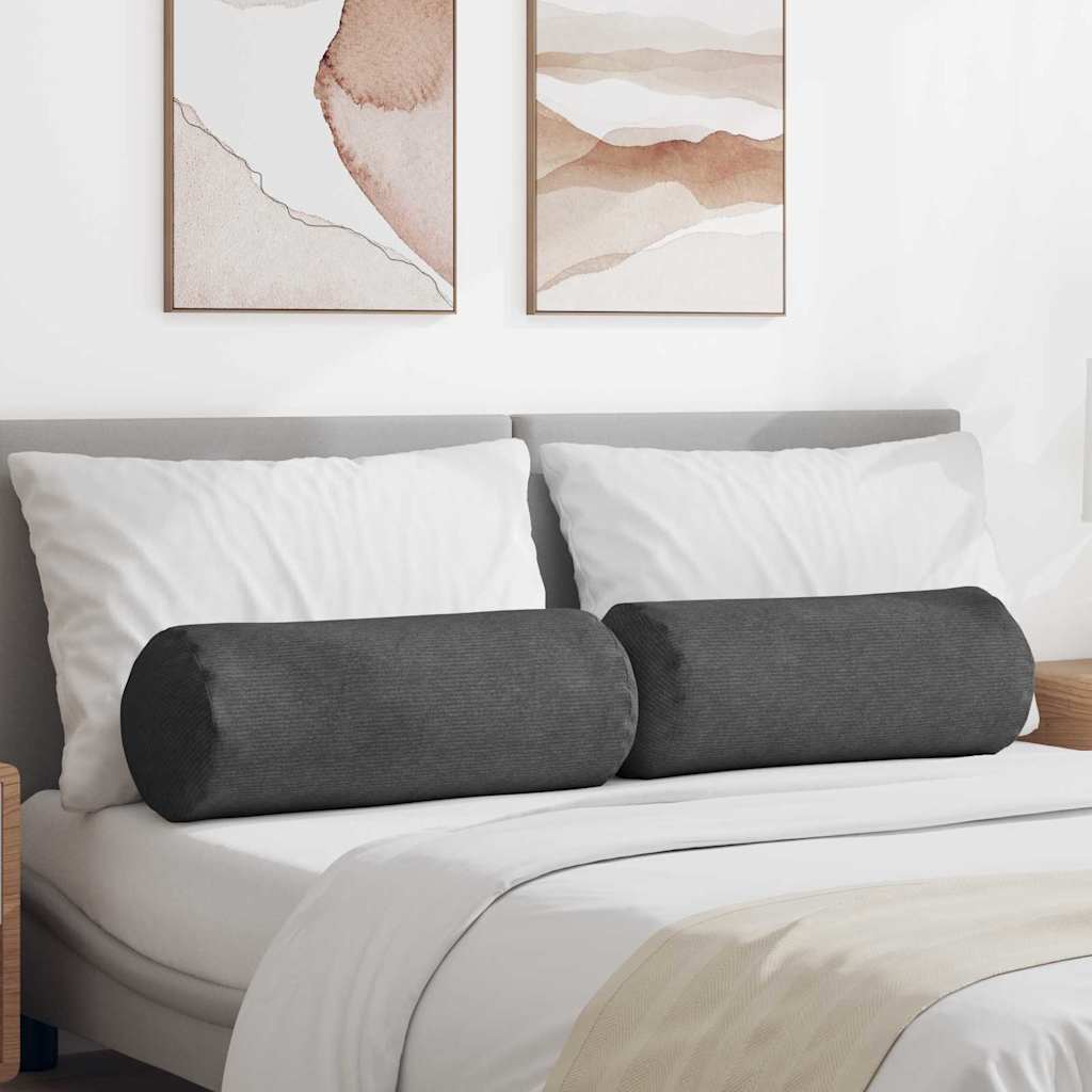 vidaXL Μαξιλάρια Στήριγμα 2 pcs Σκούρο Γκρι Ø 25 x 70 cm