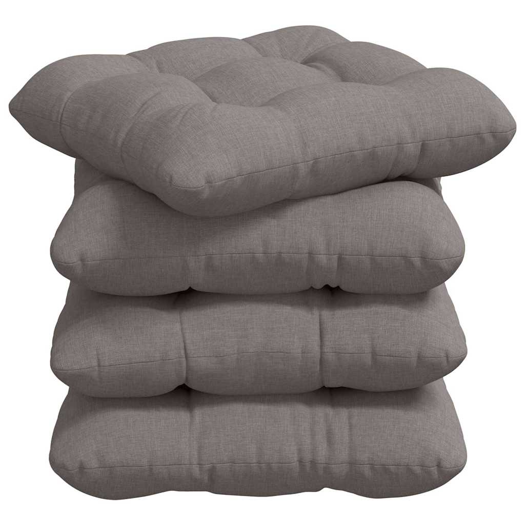 vidaXL Μαξιλάρια καθισμάτων 4 pcs Taupe 40 x 40 x 12 εκ. ύφασμα
