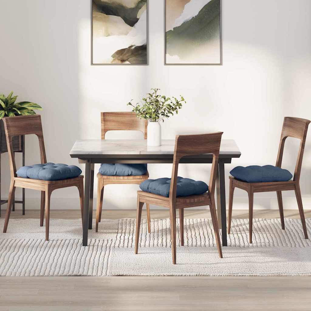 vidaXL Μαξιλάρια καθισμάτων 4 pcs Μπλε 40 x 40 cm Υφασμάτινο Κορντουρά