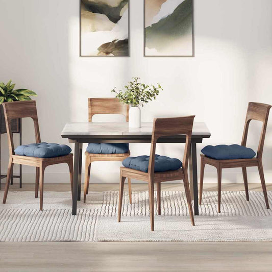 vidaXL Μαξιλάρια καθισμάτων 4 pcs Μπλε 40 x 40 cm Υφασμάτινο Κορντουρά