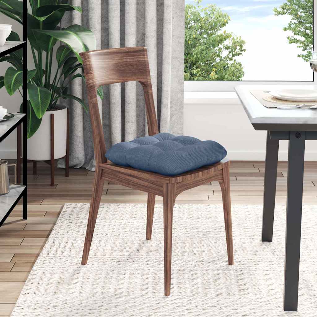 vidaXL Μαξιλάρια καθισμάτων 4 pcs Μπλε 40 x 40 cm Υφασμάτινο Κορντουρά