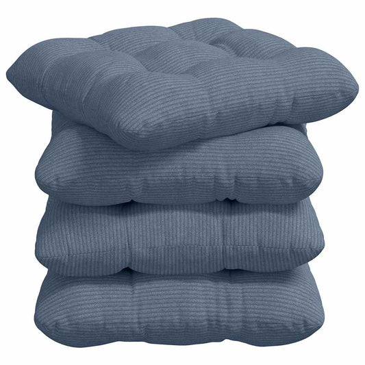 vidaXL Μαξιλάρια καθισμάτων 4 pcs Μπλε 40 x 40 cm Υφασμάτινο Κορντουρά