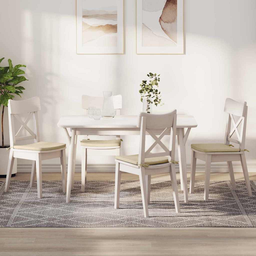 vidaXL Μαξιλάρια καθισμάτων 4 pcs Κρεμ 40 x 40 x 3 cm ύφασμα