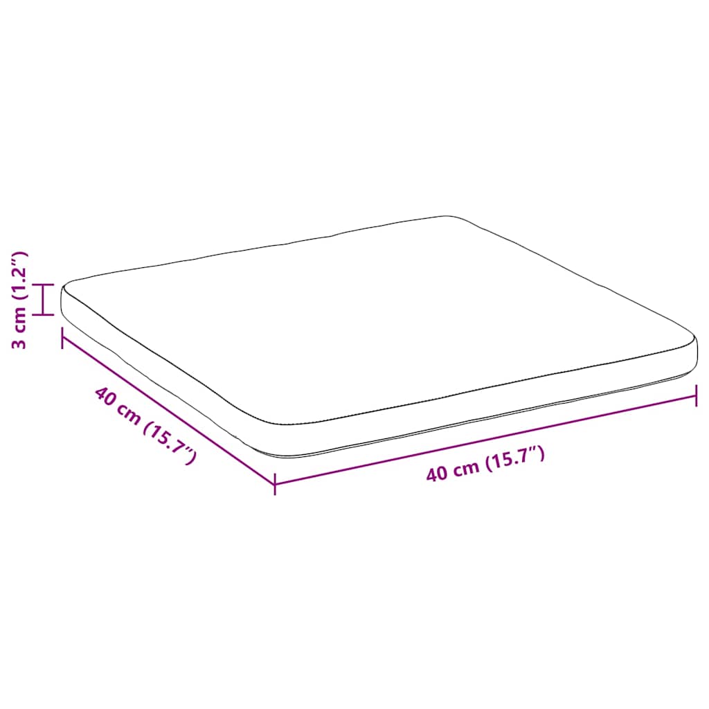 vidaXL Μαξιλάρια καθισμάτων 4 pcs Κρεμ 40 x 40 x 3 cm ύφασμα