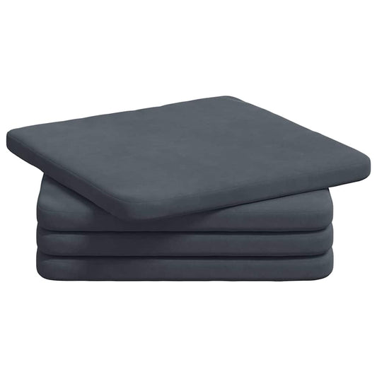 vidaXL Μαξιλάρια καθισμάτων 4 pcs Σκούρο Γκρι 40 x 40 x 3 cm Βελούδο