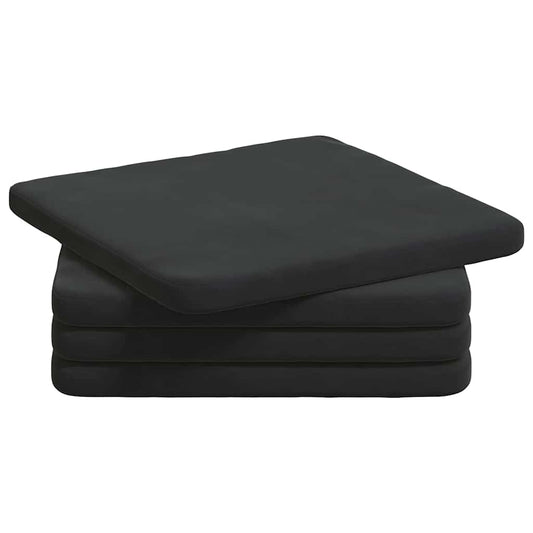 vidaXL Μαξιλάρια καθισμάτων 4 pcs Μαύρο 40 x 40 x 3 cm Βελούδο