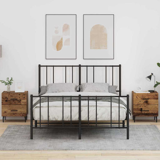 vidaXL Κομοδίνο 2 pcs Παλιό ξύλο 40 x 35 x 47,5 εκ Επεξεργασμένο ξύλο