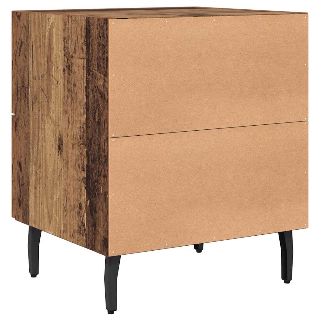 vidaXL Κομοδίνο 2 pcs Παλιό ξύλο 40 x 35 x 47,5 εκ Επεξεργασμένο ξύλο
