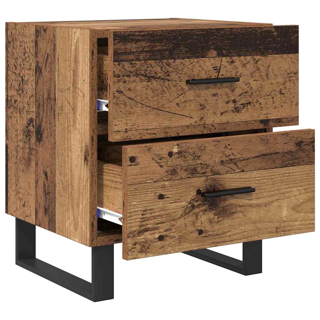 vidaXL Κομοδίνο 2 pcs Παλιό ξύλο και μαύρο 40 x 35 x 47,5 εκ