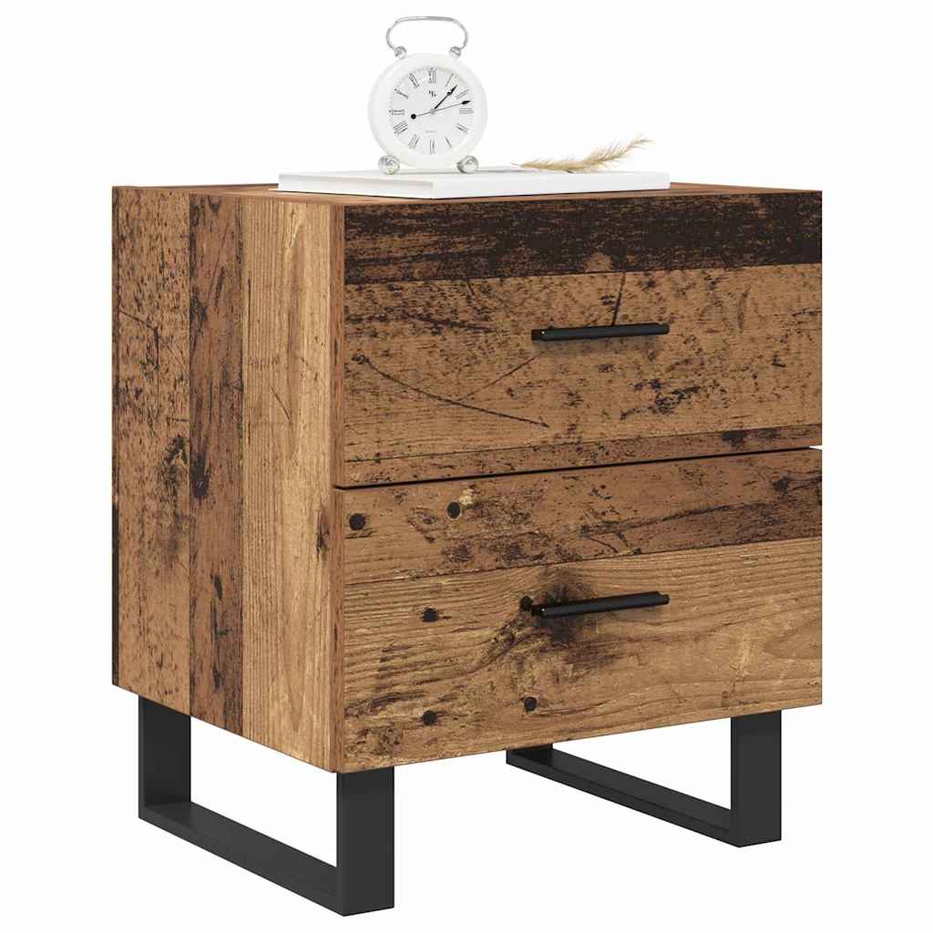 vidaXL Κομοδίνο 2 pcs Παλιό ξύλο και μαύρο 40 x 35 x 47,5 εκ