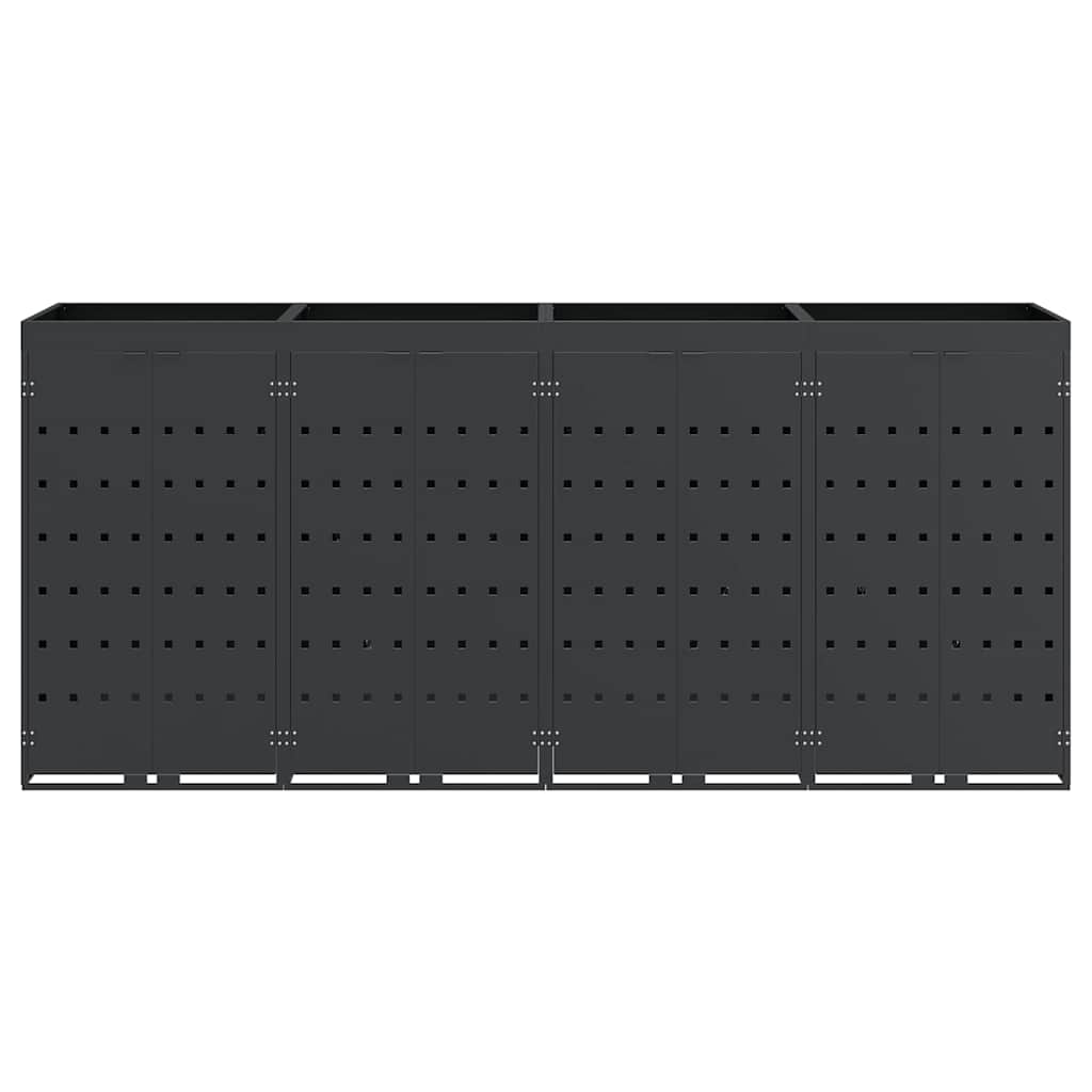 vidaXL Αποθήκη τροχήλατου κάδου για 4 κάδους Ανθρακί