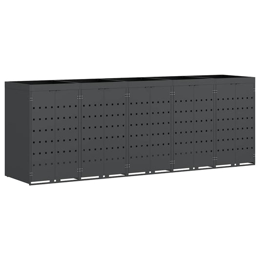 vidaXL Αποθήκη τροχήλατου κάδου για 5 κάδους Ανθρακί