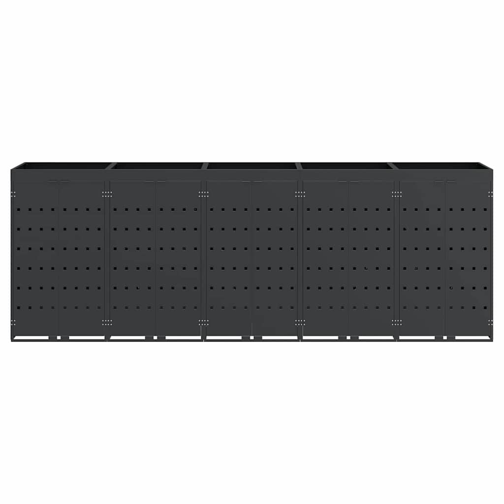 vidaXL Αποθήκη τροχήλατου κάδου για 5 κάδους Ανθρακί