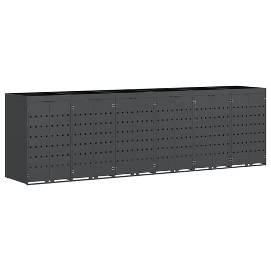 vidaXL Αποθήκη τροχήλατου κάδου για 6 κάδους Ανθρακί