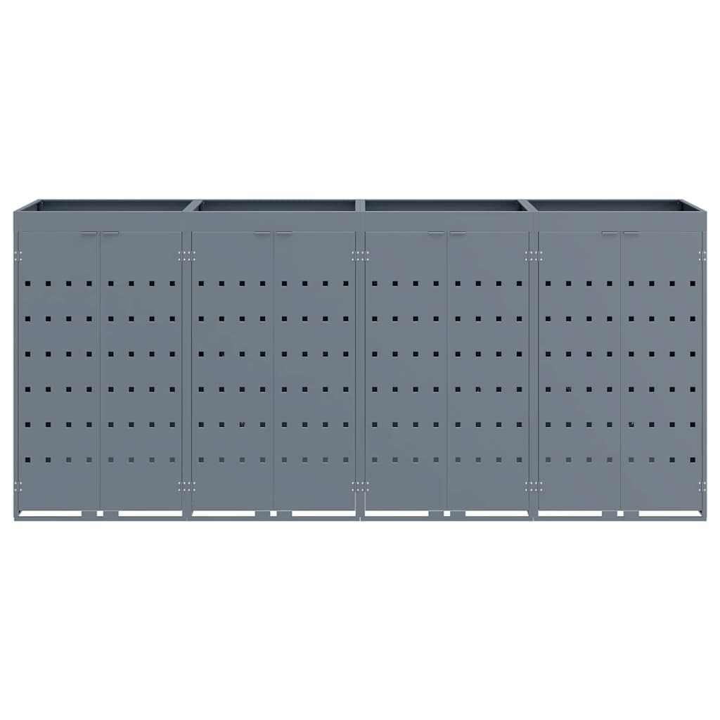 vidaXL Αποθήκη τροχήλατου κάδου για 4 κάδους Ανοιχτό γκρι