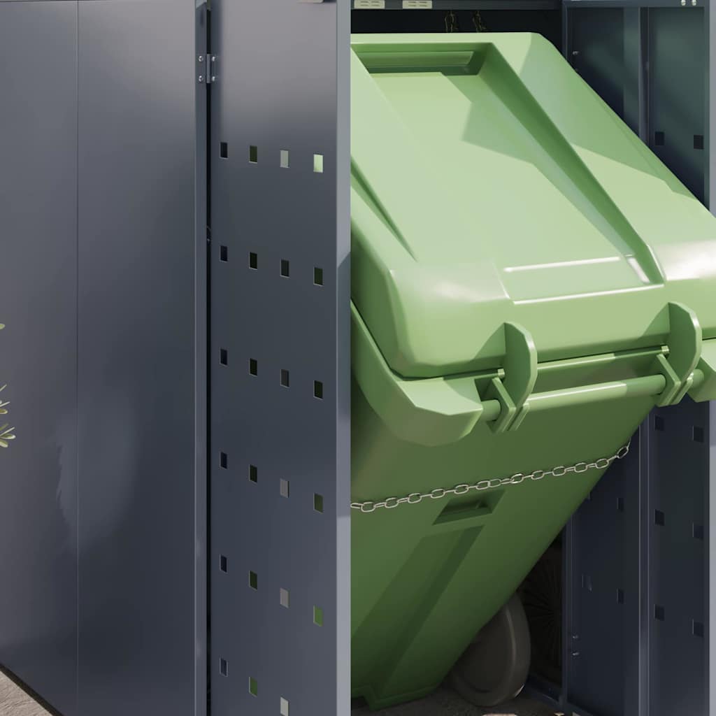 vidaXL Αποθήκη τροχήλατου κάδου για 5 κάδους Ανοιχτό γκρι