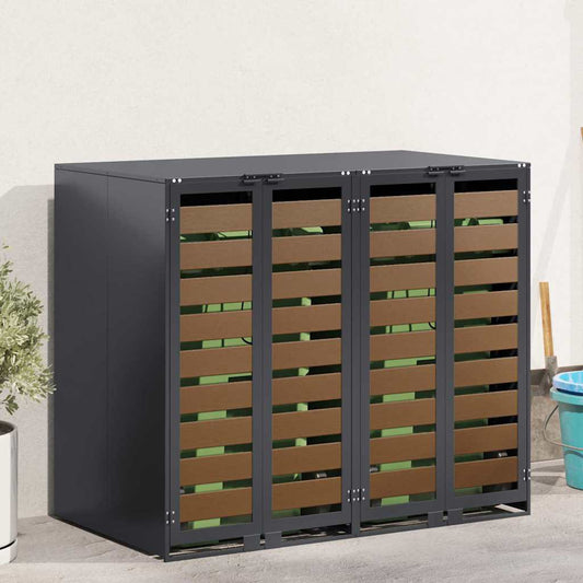 vidaXL Αποθήκη τροχήλατου κάδου για 3 κάδους 340 x 77.5 x 115.5 εκ